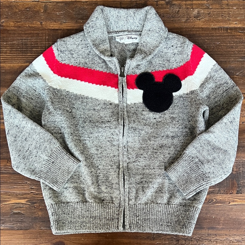 Gap x Disney Kids Gray Mickey Mouse Cardigan